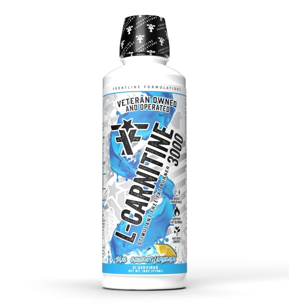 L Carnitine 3000 Liquid Blue Coconut Lemonade | Liquid L Carnitine Supplement with 31 Servings for Daily Supplement Routine