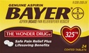 Bayer 325Mg Aspirin Coated Tablets, 24 Count