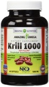 Amazing Omega Nko® Neptune Krill Oil 1000 Mg, 60 Softgels (Non-GMO, Gluten-Free) - Supports Heart, Joint & Brain Health and Superior bioavailability & antioxidant Content