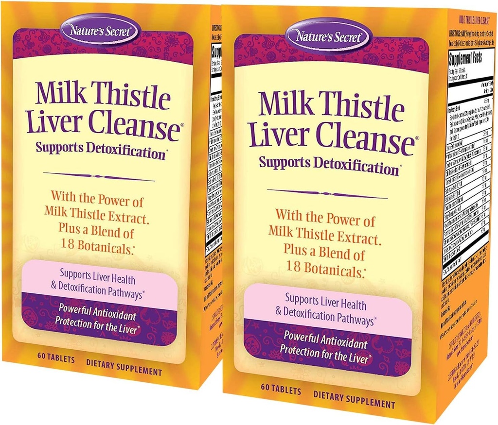Μυστικό Γάλα Thittle Liver Cleanse - Υποστηρίζει υγιή λειτουργία του ήπατος & Αποτοξίνωση -18 Βοτανική τύρφη ανάμειξη, Dandelion, τεύτλα, & Artichoke - Φυσικό ισχυρό αντιοξειδωτικό (πακέτο του 2)