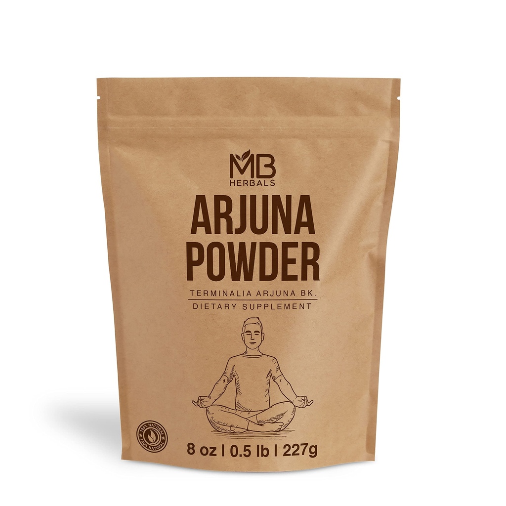 MB Herbals Arjuna Powder 8 oz / 27 Gram | Wildcrafted Terminalia arjuna Bark Powder
