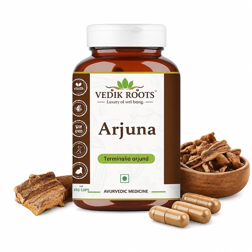 Arjuna Capsules 450 mg | Arjuna Herbal Supplement | Vegan, Non-GMO | Traditional Ayurvedic Ingredient | 60 Veg Capsules (Pack of 1)