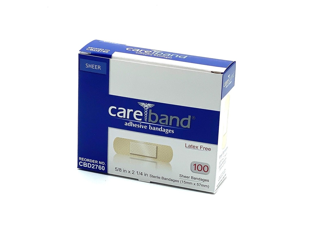 Sheer Adhesive Bandages Sterile 5/8" x 2 1/4" 100/BX