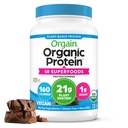 Orgain Organic Vegan Protein + 50 Superfoods Σκόνη, Κρέμα σοκολάτας - 21g Πρωτεΐνη με βάση το φυτό, 9g Προβιοτικές Ίνες, Όχι Λακτόζη, Χωρίς Γλουτένη, Δεν Προστέθηκε Ζάχαρη, 2,02 lb (Συσκευασία Μαΐου Vary)