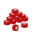 Self Adherent Wrap Tape Medical Cohesive Bandages Flexible Stretch Athletic Strong Elastic First Aid Tape for Sports Sprain Swelling and Soreness on Wrist and Ankle 12 Pack 1Inch X 5Yards(red)