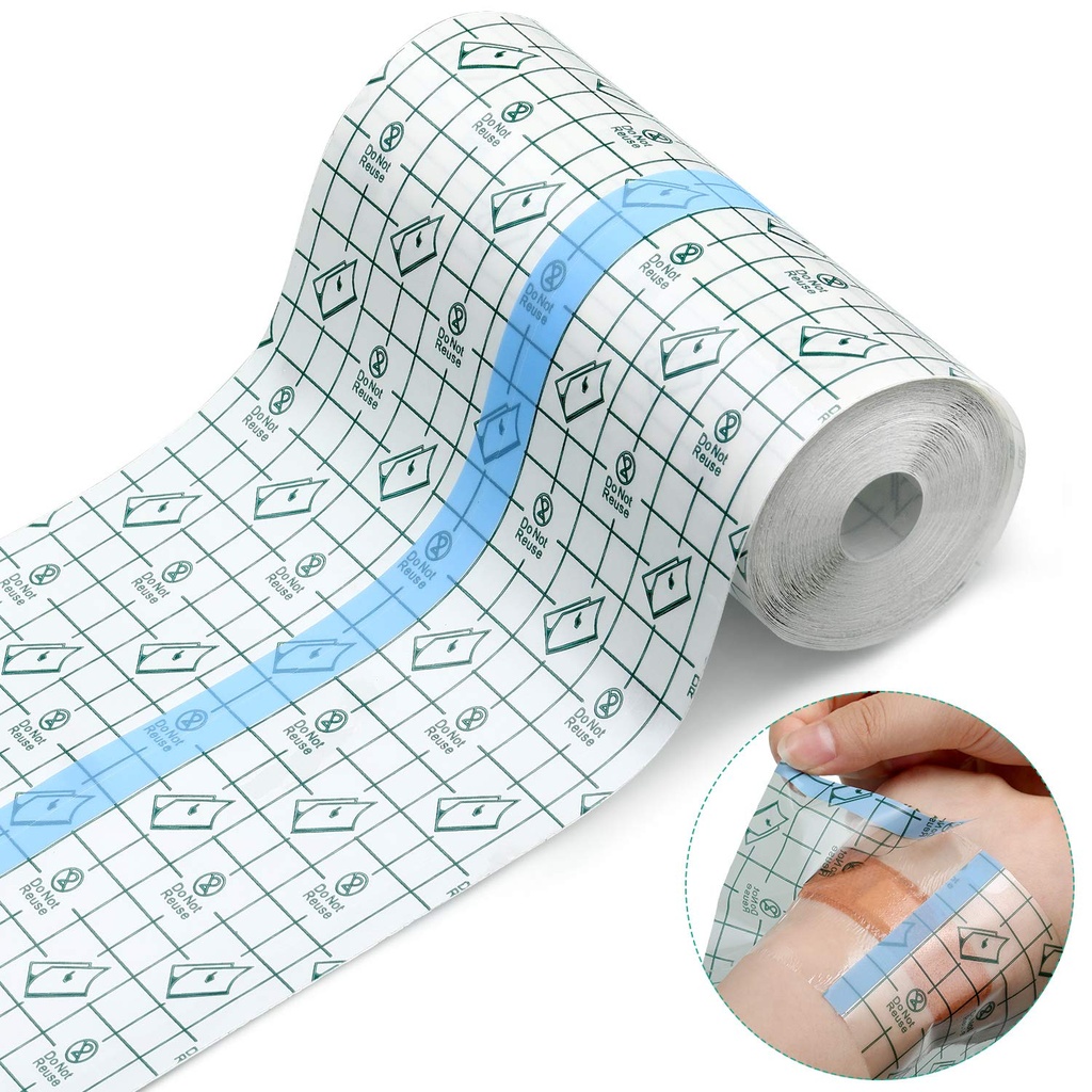 Transparent Dressing Adhesive Bandage Waterproof Bandage Clear Adhesive Bandages Stretch Tape for Tattoos Swimming(6 x 197 Inch)