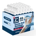 California Basics 48-Pack Gauze Bandage Roll with Tape, 2 Inches x 4 Yards - Soft, Stretchable & Breathable Wrap for Wound Care, First Aid & Medical Supplies - White