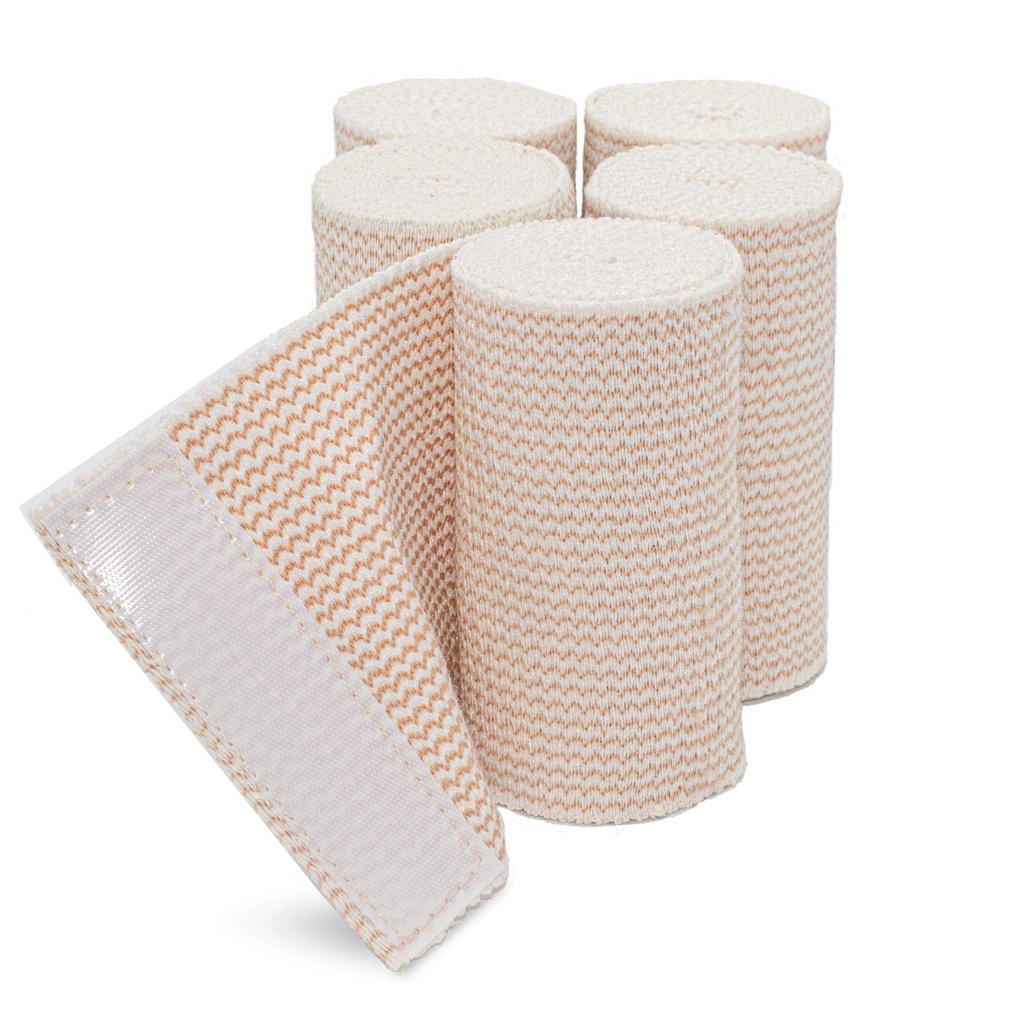 Hospora Thick Latex-Free Compression Cotton Elastic Bandage (3 inches, 5 Rolls)