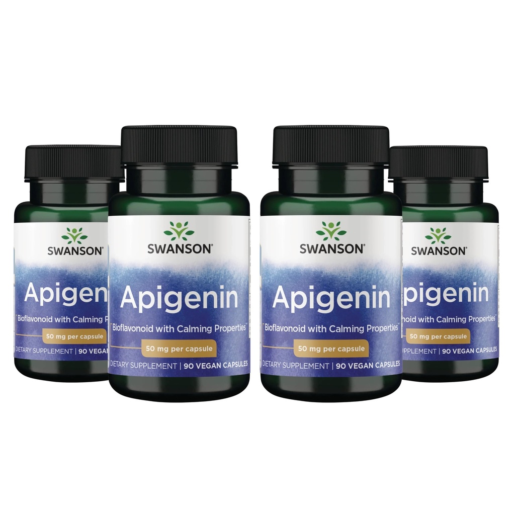 Swanson Apigenin-Bioflavonoid συμπλήρωμα Φυσικό Prostate υποστήριξη-μεταβολισμός & Nerve Υγεία υποστήριξη-μπορεί να υποστηρίξει ύπνο & χαλάρωση 90 Caps, 50mg κάθε 4 πακέτο