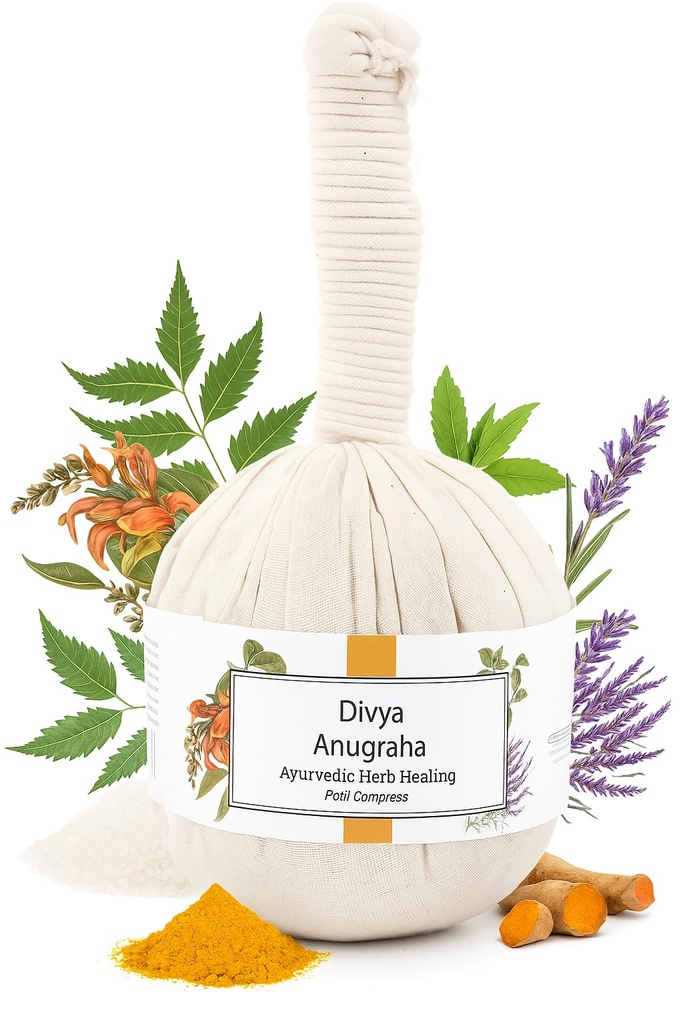 100% Natural Ayurvedic Herbal Manual Massager Potli, Pain Relief, Knee, Muscles Relaxation, Neck, Back, Legs, Increase Blood Circulation for Men Women - 180GM