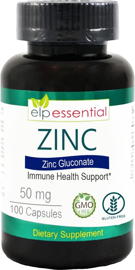 Ψευδάργυρος 50mg, ανοσοποιητική υποστήριξη & αντιοξειδωτικό συμπλήρωμα 100 κάψουλες - Χωρίς γλουτένη και μη ΓΤΟ