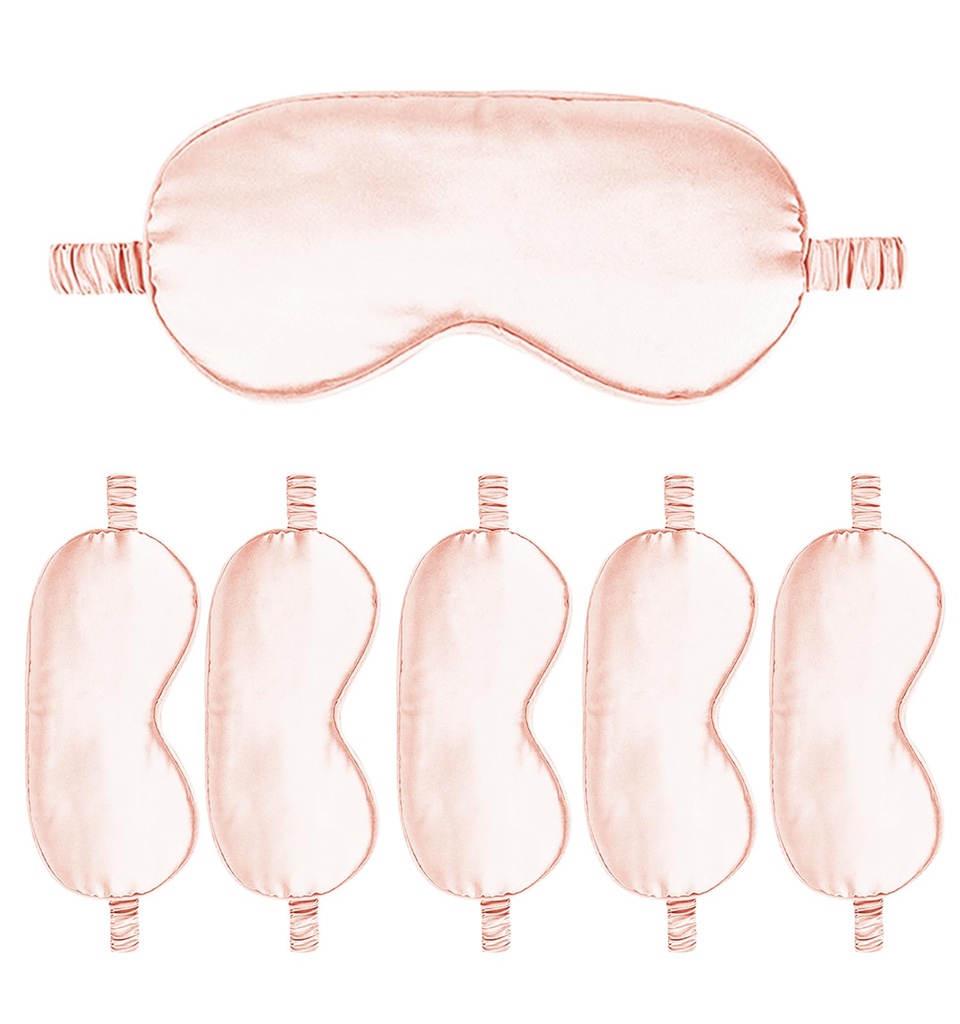 6PACK Silk Sleep Mask Satin Eye Masks Blackout Silky Eyeshade Cover Soft Blindfold Eyeshades for Women Sleeping Travel Gift