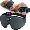 Sleep Mask with Bluetooth Headphone,100% Blackout, Zero Eye Pressure, Grey | 3D Contoured Breathable Eye mask, Sleep Headphones for Side Sleepers, 14H Playtime & Bluetooth 5.4