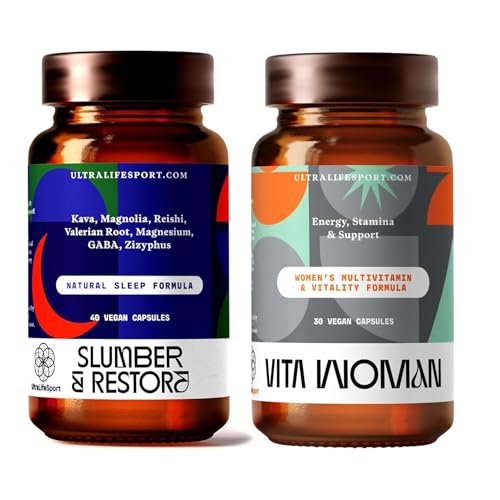 Women's Sleep & Multivitamin Bundle - Vegan | Slumber & Restore Natural Sleep Supplement + VITA Woman Multivitamin, Vegan, Non-GMO, Valerian, Reishi, K2 MK-7, B-Complex