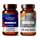 Women's Sleep & Multivitamin Bundle - Vegan | Slumber & Restore Natural Sleep Supplement + VITA Woman Multivitamin, Vegan, Non-GMO, Valerian, Reishi, K2 MK-7, B-Complex