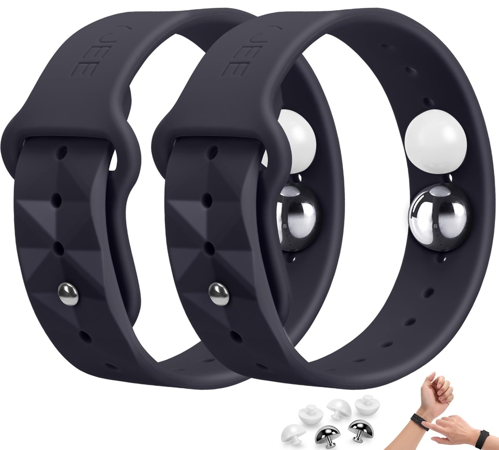Motion Sickness Bracelets for Travel: Anti Nausea Wristband for Morning Sickness - Sea Sickness Wristbands for Car Boat Air - Nausea Bands for Natural Motion Sickness - for Adults and Kids