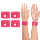 Motion Sickness Wristband, Anti-Nausea Acupressure Wrist Band for Nausea Relief, Dizziness and Vomiting from Car Sea Boat Flying Travel Sickness for Adults and Kids (Rose Red, Large, 2 Pairs)