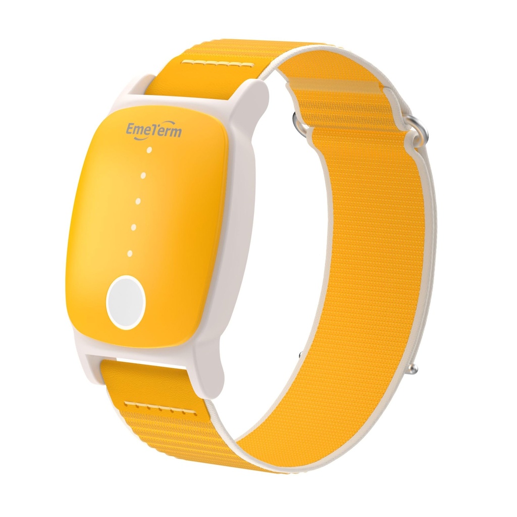 EmeTerm Explore for Kids FDA-Cleared Anti-Nausea Wristband IP68 Waterproof Morning Motion Sickness Relief Band Rechargeable Classic Strap Design Drug Free Non-drowsy Without Side Effects Sunny Yellow