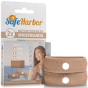 SafeHarbor Skin-Tone Motion Sickness Wristbands (One Pair) | Acupressure Anti Nausea Wristbands for Cruise & Travel | Natural Sea Sickness and Morning Sickness Relief (Sand)