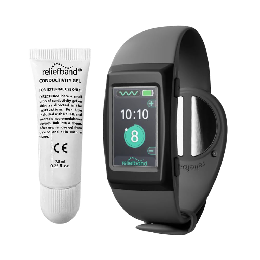 Reliefband Premier+ Anti-Nausea Wristband for Motion Sickness, Morning Sickness, Travel & Vomiting Relief - Motion Sickness Wristband FDA Cleared Drug-Free,Nausea Relief Band (1 Extra Gel)