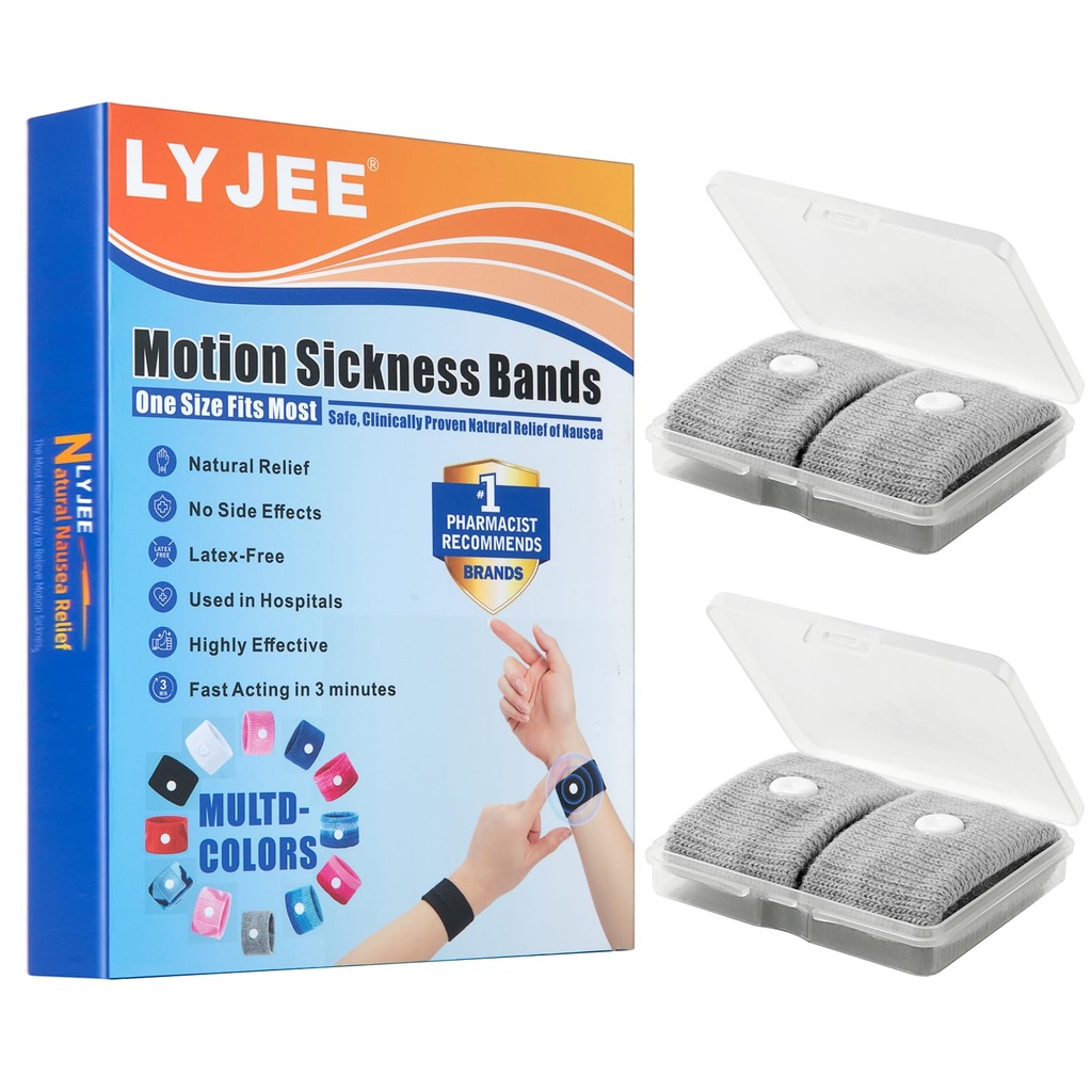 Motion Sickness Bands, Nausea Relief Wristbands for Pregnant Women, Motion Sickness Bracelets for Adults,