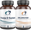 Σχέδια για την Υγεία Βιταμίνη D Supreme + Inflammatone Bundle - Βιταμίνη D3 5000 IU + 2000mcg Βιταμίνη K με ένα ένζυμο Βοτανική Μείγμα για την Προώθηση Υγιούς Φλεγμονώδης Ανταπόκριση - 2 Προϊόντα