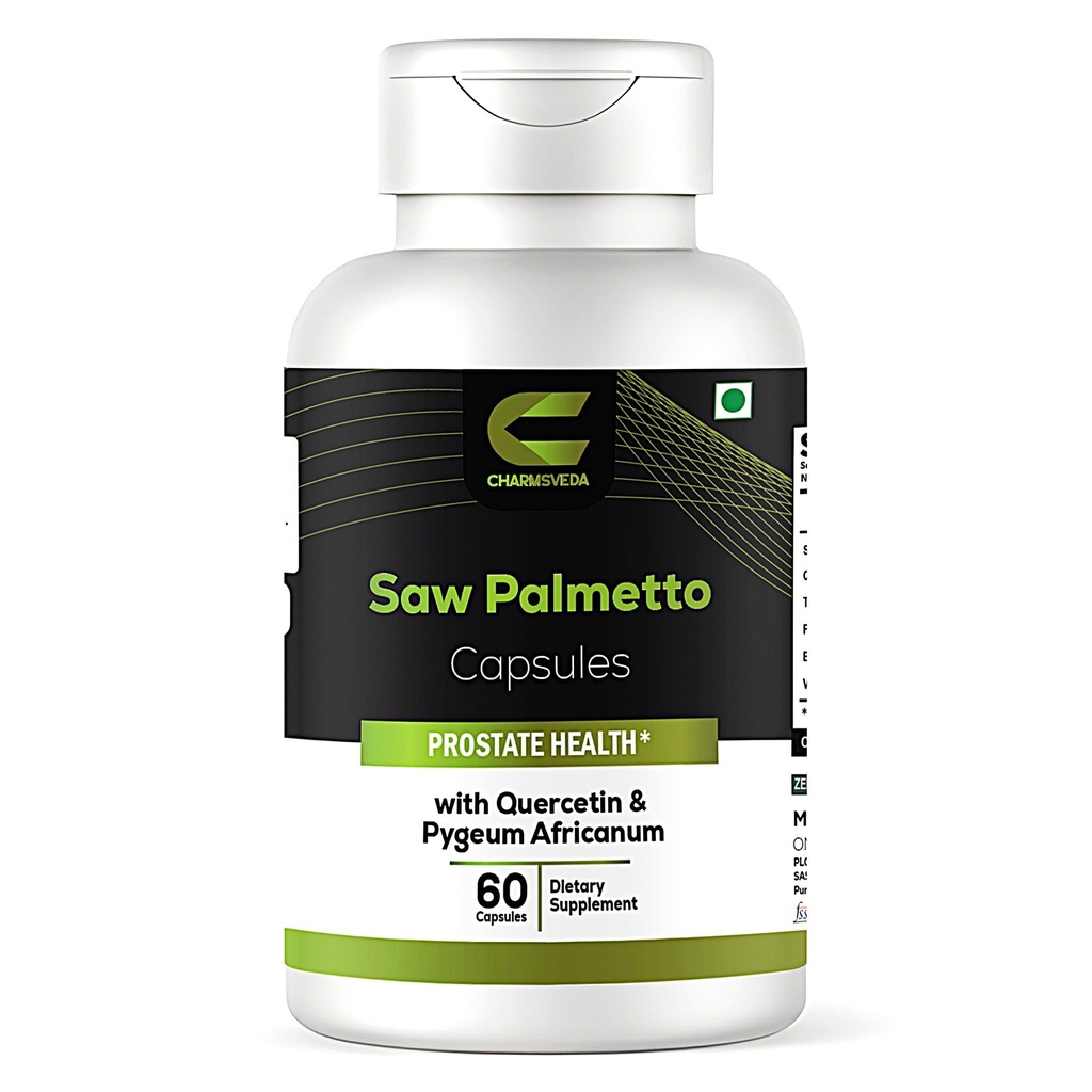 Saw Palmetto Capsules with Quercetin, Pygeum & Turmeric – Support Heart Health, Overall Wellness & Immune Support* – 60 Vegan Capsules
