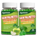 Saw Palmetto Gummies for Men, Saw Palmetto Supplement with Pumpkin Seed Oil | Biotin,Pygeum,Stinging Nettle for Men Wellness Support,Hormone Balance, Hair Health,Sugar Free, Vegan, 120ct