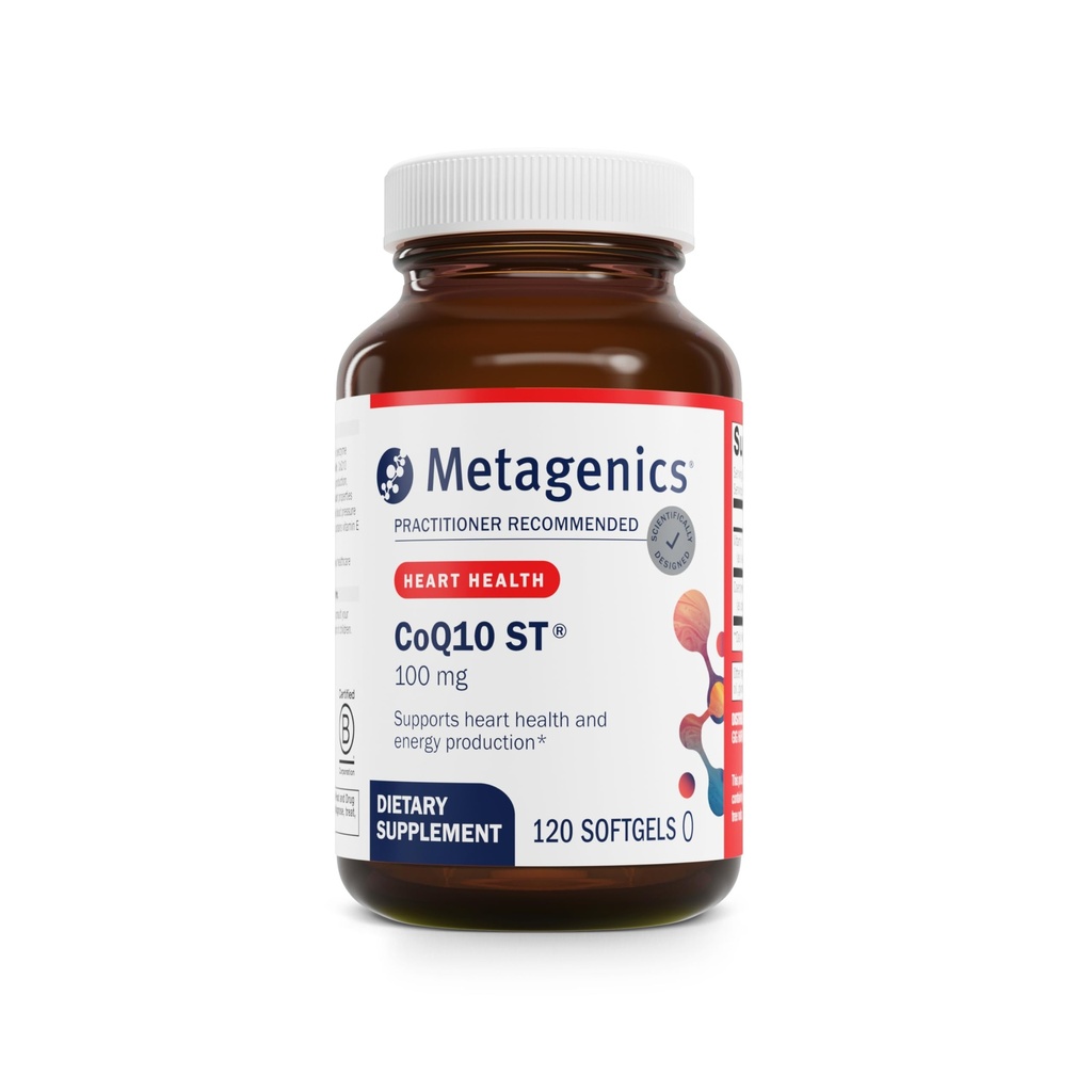 Μεταγονική CoQ10 ST-100-100 mg Ουμπικινόνη με Βιταμίνη Ε για Καρδιά, Ενέργεια & Αντιοξειδωτική Υποστήριξη* - Μη ΓΤΟ, Χωρίς Γλουτένη, Χωρίς Σόγια - GMP Certified Facility - 120 Softgels