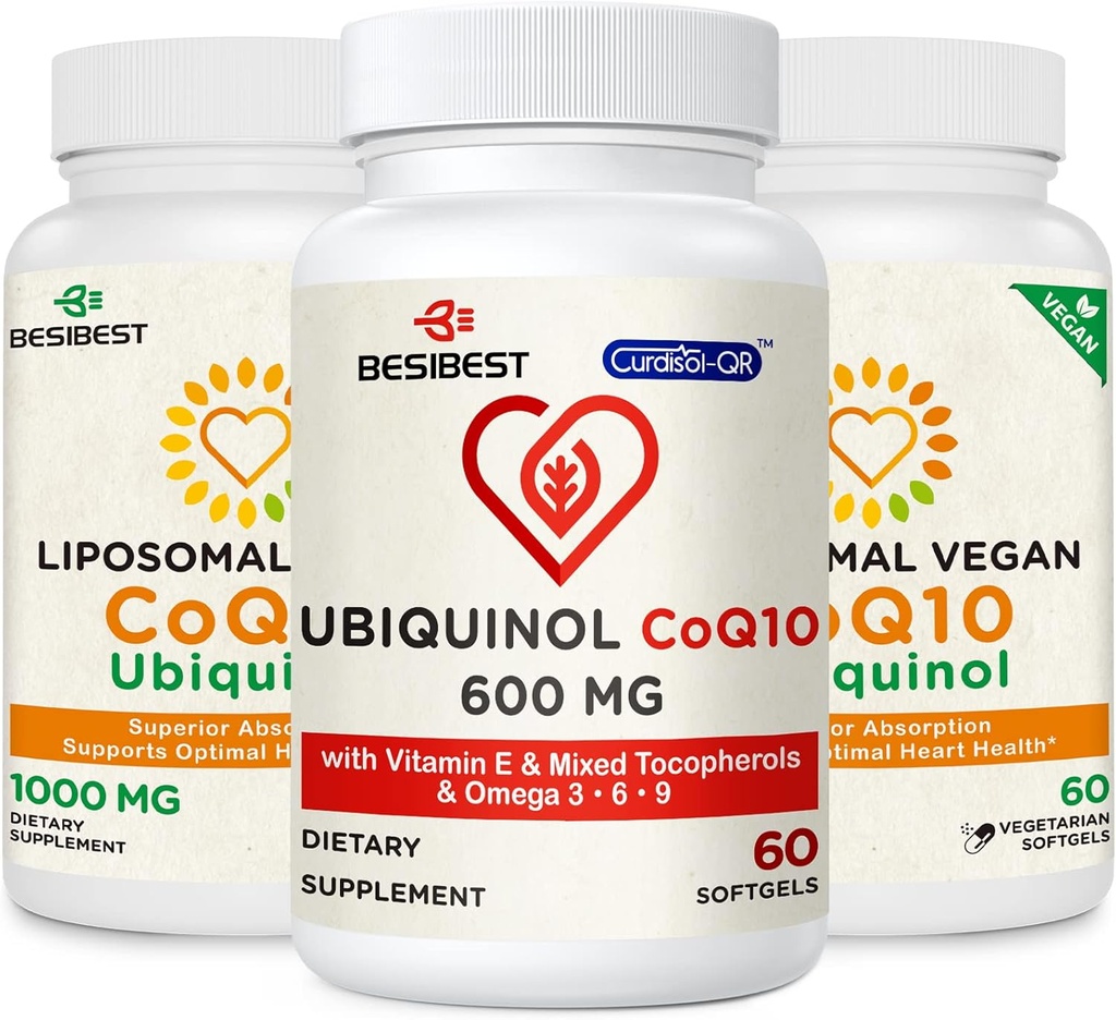 CoQ10 600mg 1PCS Δέσμη με 1000mg Liposomal CoQ10 Ubiquinol Συμπλήρωμα 2PCS