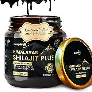 Pure Himalayan Organic Shilajit Resin Extract για άνδρες & γυναίκες- 100% φυσικό Ashwagandha Μαύρο πιπέρι Shilajit Resin για άνδρες γυναίκες χρυσό Ayurvedic,Fulvic Acid 85 + Trace Minerals, 50 εξυπηρετούν, 40 γραμμάρια