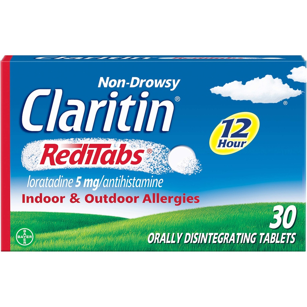 Claritin Non-Drowsy RediTabs Indoor & Outdoor Allergy Relief, Loratadine 10mg, 30 CT Tablets