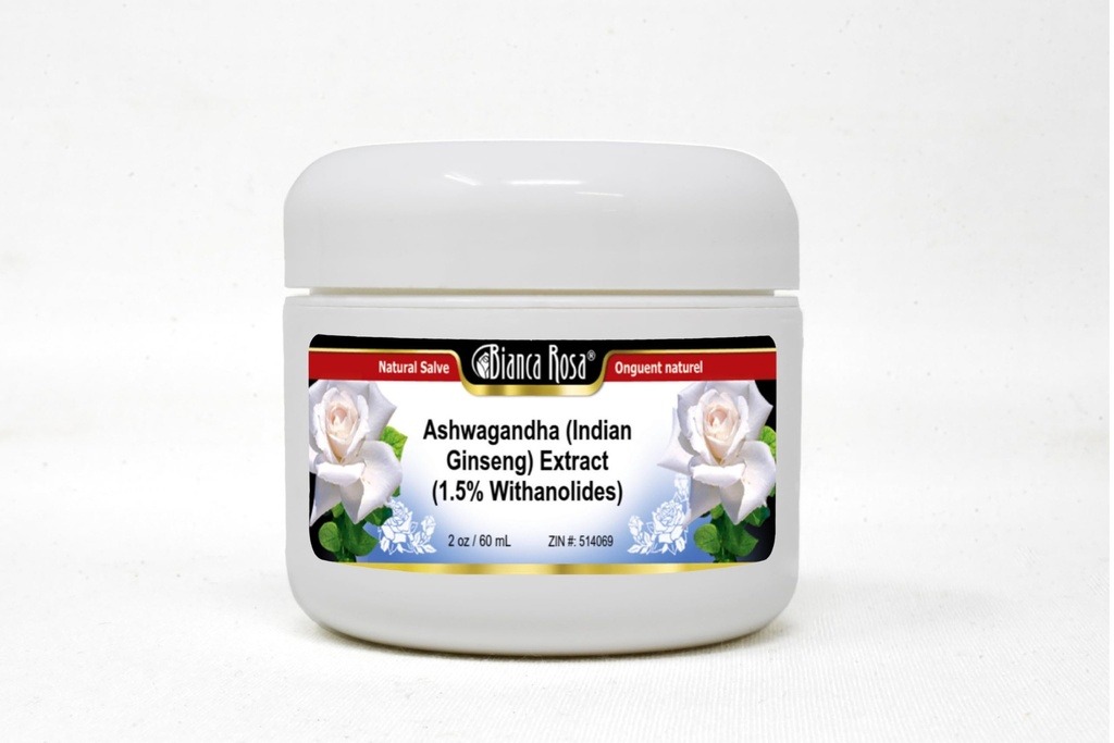 Bianca Rosa Ashwagandha (Indian Ginseng) Extract (1.5% Withanolides) - Salve Ointment (2 oz, ZIN: 514069) - 2 Pack
