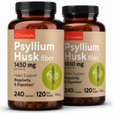 Premium Psyllium Husk Fiber Supplement 1450mg, 240 Capsules (Pack of 2)