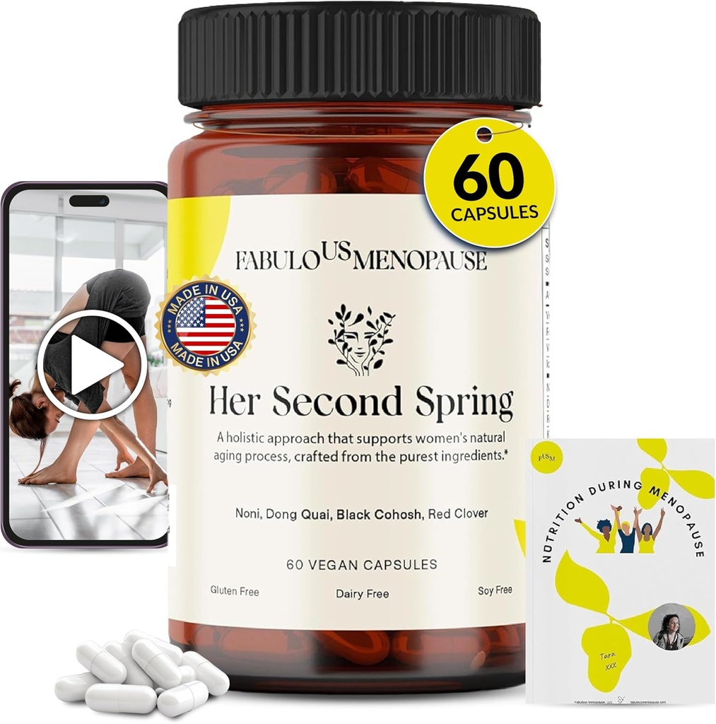 Fobulous Menopaus – Vegan Εμμηνόπαυση Φόρμουλα με μαύρο Cohosh & B-Complex – Plant-based Κάψουλες με Συνταγές & Πρόγραμμα Pilates