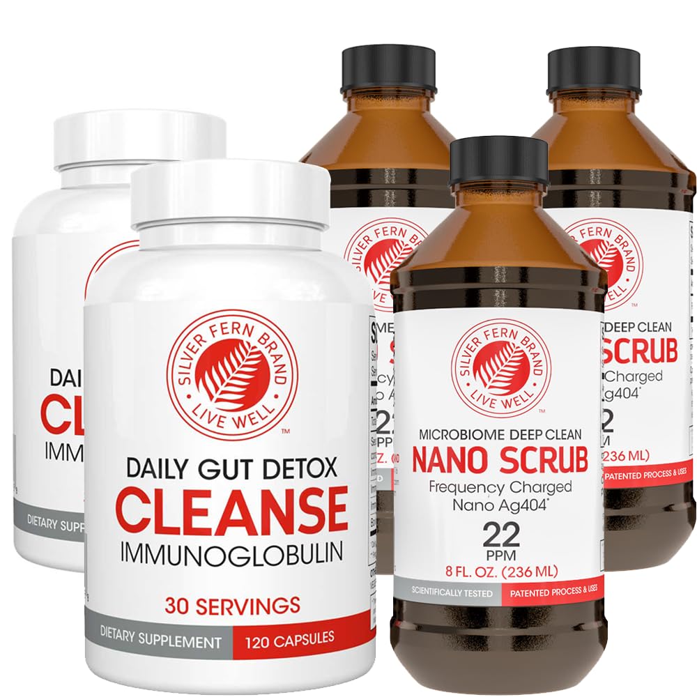 Silver Fern Brand Ultimate Clean-Up Kit - Moderate to Severe Issues | Cleanse Capsules & Nano Scrub Liquid, I Kit, 30 Day Supply, No Gluten, No Dairy, Made in USA