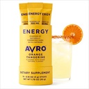 AVRO Energy Orange Tangerine Drink Mix with 200mg PharmaGABA, 10 Count | Energy & Focus Support, Zero Sugar, Vegan, Gluten Free, Dairy Free, Non-GMO, PharmaGABA 200mg + Natural Caffeine 120mg