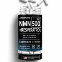 Liposomal NMN Supplement with Resveratrol, Spermidine & Fisetin - 4-in-1 NAD+ Booster for Cellular Energy, Anti Aging & Longevity - NAD+ Support for Men & Women, 60 Capsules, 30 Day Supply
