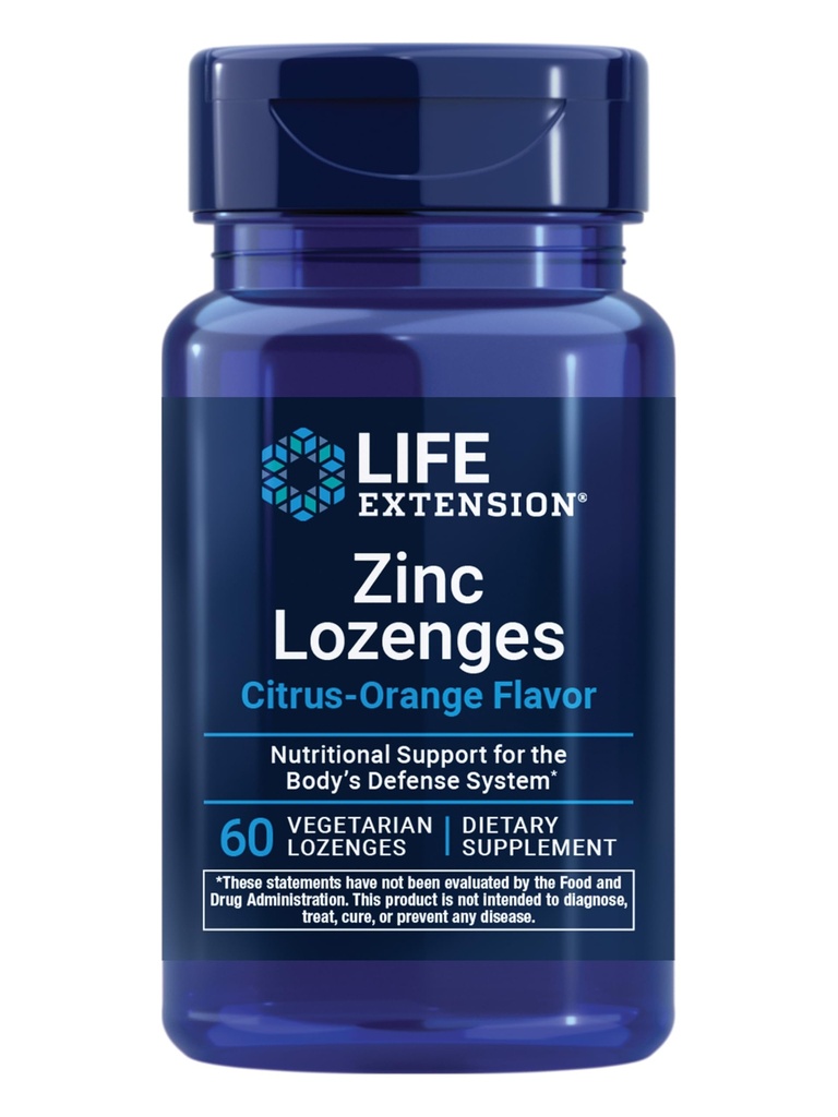 Επέκταση ζωής Lozenges ψευδάργυρου – Citrus-Orange Flavor – για υγιή σύνθεση πρωτεΐνης & ανοσοποιητική υγεία - Συμπλήρωμα διαχείρισης φλεγμονών - Χωρίς γλουτένη, μη GMO – 60 χορτοφαγικά λοβοί