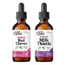 Wild & Organic Red Clover Tincture 2 fl oz & Milk Thistle Tincture 2 fl oz