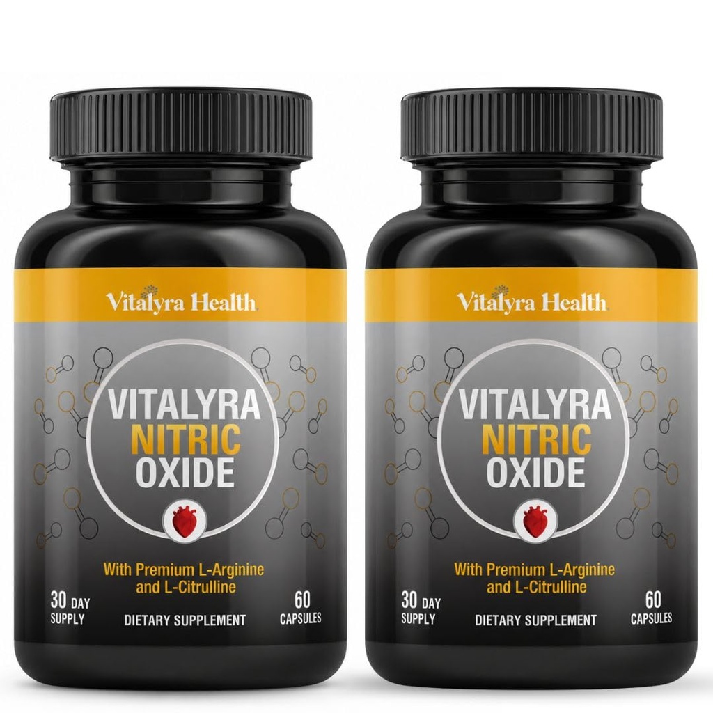 Vitalyra Nitric Oxide Supplements for Men - Workout Booster Supplement for Men - Nitrous Oxide Boost Blood Flow, Blood Pressure, Energy & Workout Performance with L Arginine L Citruline-60 Days Supply