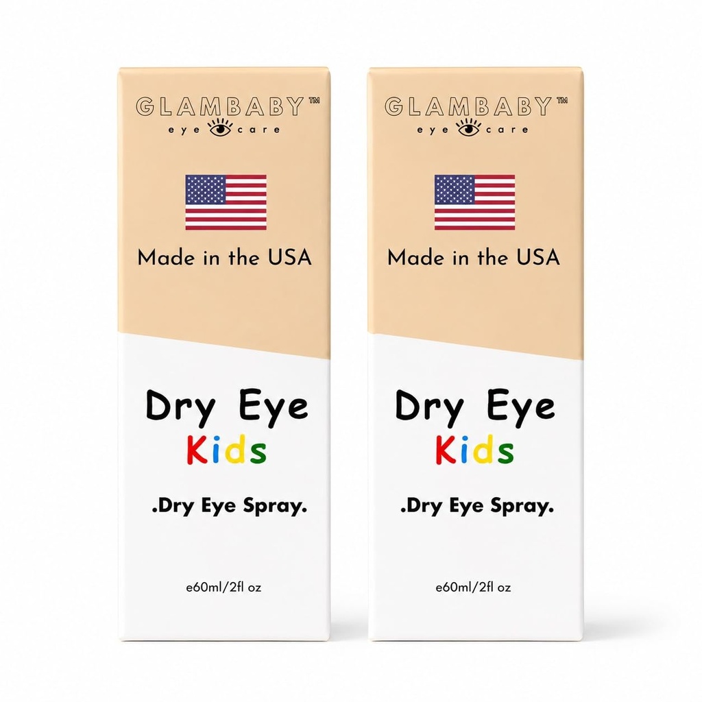 Dry Eye Area Kids Spray | Gentle Hypochlorous Mist, 60ml | Daily Refreshing Care for Sensitive Skin Around Eyes | No-Wipe Formula (2 Pack)