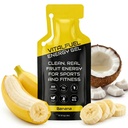 Real Banana Stomach Friendly Energy Gel for Runners, Cycling and Exercise | 24 Energy Gel Packs, 20 g Real-Fruit Carbs & Potassium, 80 Calories, Vegan, Gluten Free, No Sugar or Caffeine Endurance Fuel