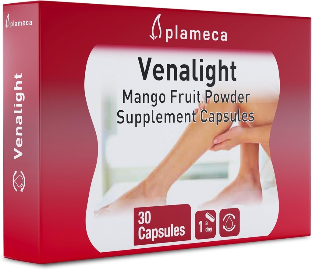 Plameca Venalight Vein Support & Blood Circulation Supplement – Boost Microcirculation in 6 Hours – Horse Chestnut, Butcher’s Broom for Spider Veins, Leg Health & Restless Leg Relief - 30 CT
