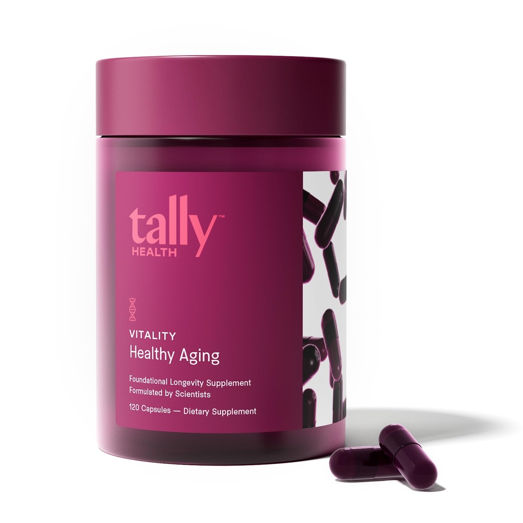Tally Health Healthy Aging Longevity Supplement, Spermidine Cellular Health, 120 Count