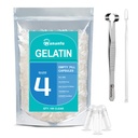 wananfu Size 4 Empty Capsules Gelatin (100 Count) Bundle with Capsule Tweezer and Micro Lab Spoon, Clear Fillable Gel Pill Capsules Size 4 for Making Your Own Supplements