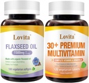 Lovita Ψυχρό-Pressed flaxseed Oil & Premium Multivitamin για Ενήλικες 30+ Nutrients Bundle (Ζιζανιοκτόνα)