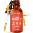 Vitamin B Complex Liquid Drops - Strength Sublingual Formula, Maximizes Absorption & Boosts Energy - B1, B2, B3, B5, B6, B7, B9, B12 - Natural Vegan Supplement for Immunity (B Complex)