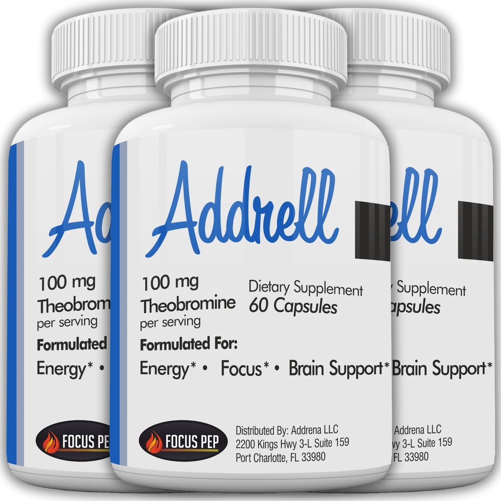 Addrell Energy Διεγερτικά Χάπια- Συμπλήρωμα μελέτης Εναλλακτικό Χάπι, Φυσικό Νοοτροπικό Συμπληρώματα & Γνωστικό Ενισχυτικό Υποκατάστατο στην Αυξημένη Νοητική Καθαρότητα για Γυναίκες & Άνδρες- 180 Κάψουλες