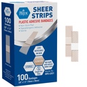 MED PRIDE Junior Strip Bandages,Hypoallergenic,Latex-Free,3/8x1.5 in,100-Ct